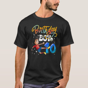 Dabbing Boy 10 Year Old Soccer Player 10th Birthda T-Shirt