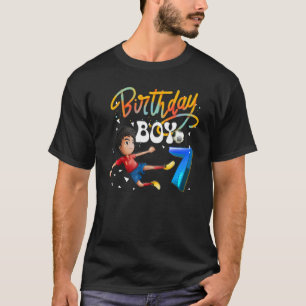 Dabbing Boy 7 Year Old Soccer Player 7th Birthday  T-Shirt
