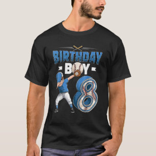 dabbing boy 8 year old Baseball Player 8th birthda T-Shirt