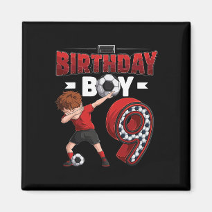 Dabbing Boy 9 Year Old Soccer Player 9th Birthday Magnet