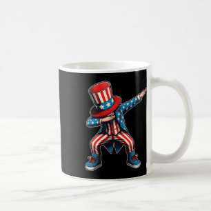 Dabbing Boy American Flag Us Patriotic 4th Of July Coffee Mug
