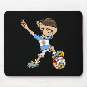 Dabbing Boy Argentina Soccer Jersey National Flag Mouse Pad
