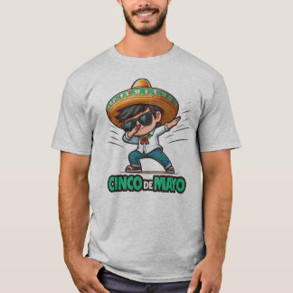 Dabbing BOY Cinco De Mayo Let's Fiesta Mexican  T-Shirt