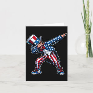 Dabbing Boy Funny 4th Of July Patriotic Design Card