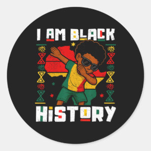 Dabbing Boy I Am Black History Month African Ameri Classic Round Sticker