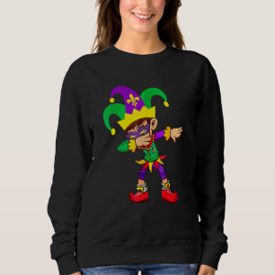 Dabbing Boy Mardi Gras Sweatshirt