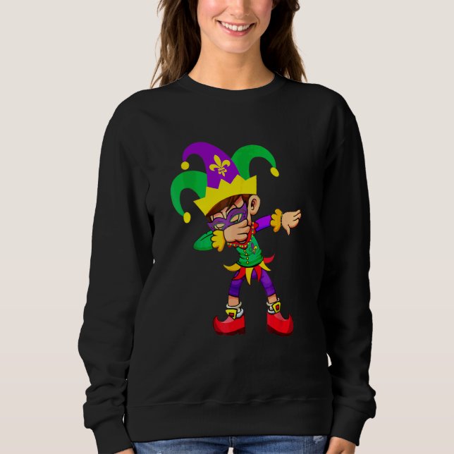 Dabbing Boy Mardi Gras Sweatshirt (Front)