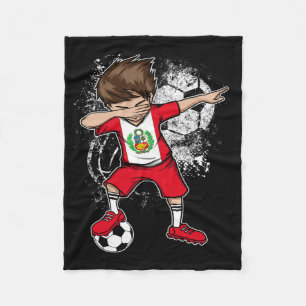 Dabbing Boy Peru Soccer Shirt Jersey Peruvian Foot Fleece Blanket
