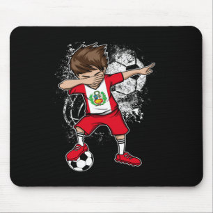Dabbing Boy Peru Soccer Shirt Jersey Peruvian Foot Mouse Pad