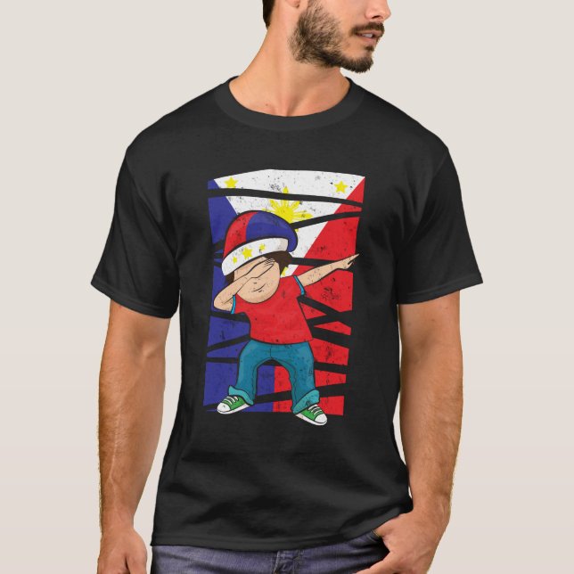 Dabbing Boy Philippine Flag Filipino T-Shirt (Front)