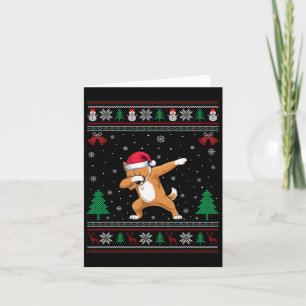 Dabbing Briard Dog Santa Hat Boys Girls Kids Chris Card