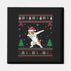 Dabbing Brittany Spaniel Dog Santa Hat Boys Girls Magnet