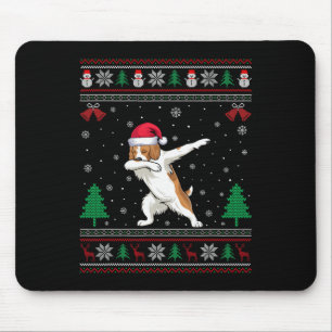 Dabbing Brittany Spaniel Dog Santa Hat Boys Girls  Mouse Pad