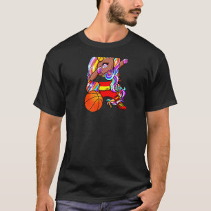 Dabbing Brown Skin Unicorn Germany Basketball Jers T-Shirt