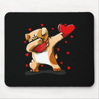 Dabbing Bulldog Face Mask Dab Dance Valentine Gift Mouse Pad