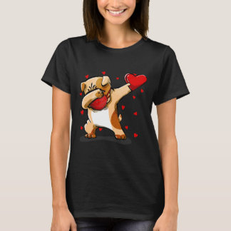 Dabbing Bulldog Face Mask Dab Dance Valentine Gift T-Shirt
