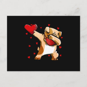 Dabbing Bulldog With Face Mask Funny Valentines Holiday Postcard