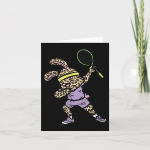 Dabbing Bunny Badminton Player Easter Sport Rabbit Card