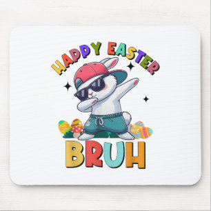 Dabbing Bunny Bruh Happy Easter Day Eggs Teens Boy Mouse Pad