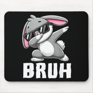 Dabbing bunny bruh meme easter day dab bunny teens mouse pad