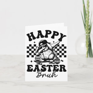 Dabbing Bunny Easter Bruh Happy Easter Bruh  Card