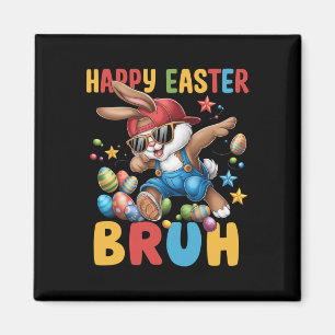 Dabbing Bunny Easter Bruh Meme Funny Saying Teens Magnet