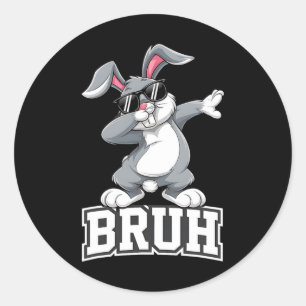 Dabbing Bunny Easter Day Dab Bruh Bunny Teens Boys Classic Round Sticker