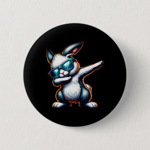 Dabbing Bunny Funny Easter Bunny 6 Cm Round Badge