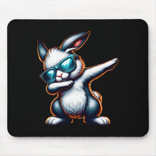 Dabbing Bunny Funny Easter Bunny  Mouse Pad (Front)