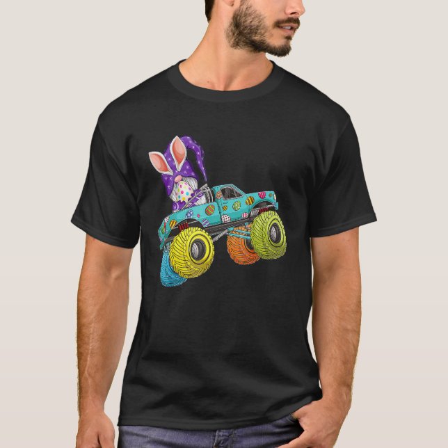 Dabbing Bunny Gnomes Happy Easter Monster Truck T-Shirt (Front)