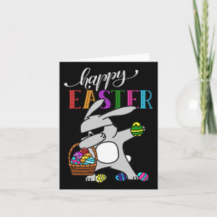 Dabbing Bunny Happy Easter Day Outfit  Card