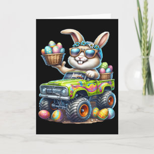 Dabbing Bunny Happy Easter Monster Truck Kids Boys Card