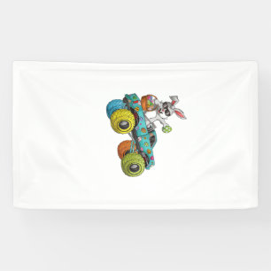 Dabbing Bunny Happy Easter Monster Truck Lovers Ki Banner