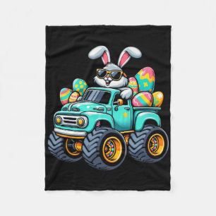 Dabbing Bunny Happy Easter Monster Truck Lovers Ki Fleece Blanket