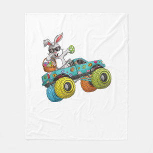 Dabbing Bunny Happy Easter Monster Truck Lovers Ki Fleece Blanket