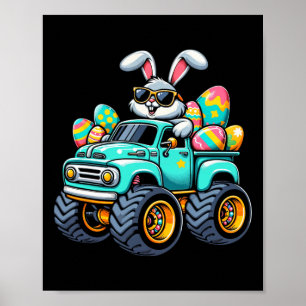 Dabbing Bunny Happy Easter Monster Truck Lovers Ki Poster