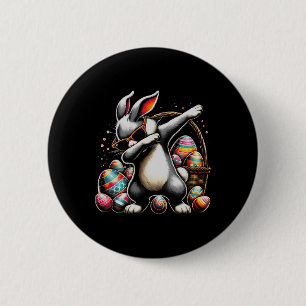 Dabbing Bunny Rabbit Happy Easter Egg Gift Kids Bo 6 Cm Round Badge