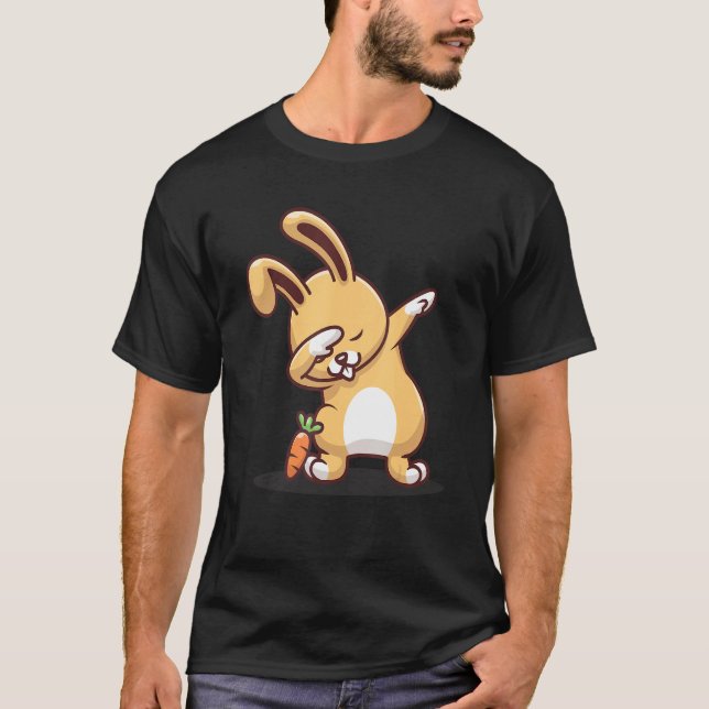 Dabbing Bunny with carrot T-Shirt (Front)