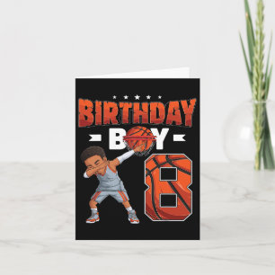 Dabbing Bysketbyll Player 8 Years Old Boy 8th Birt Card