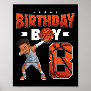 Dabbing Bysketbyll Player 8 Years Old Boy 8th Birt Poster