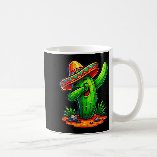Dabbing cactus cinco de mayo mexican  coffee mug (Right)