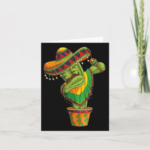 Dabbing Cactus Cinco De Mayo Mexican Poncho Boys K Card