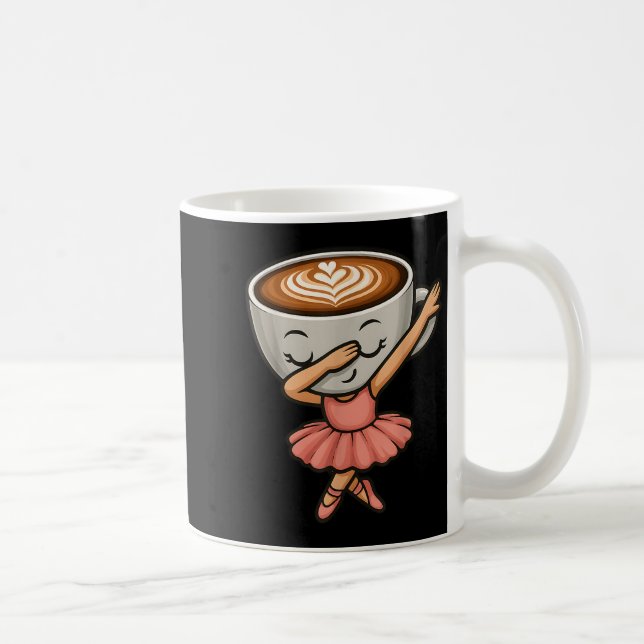 Dabbing Cappuccino Ballerina Cute Italian Brainrot Coffee Mug (Right)