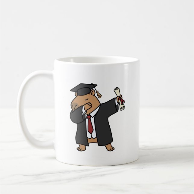 Dabbing Capybara Graduation Mug Funny Graduate  (Left)
