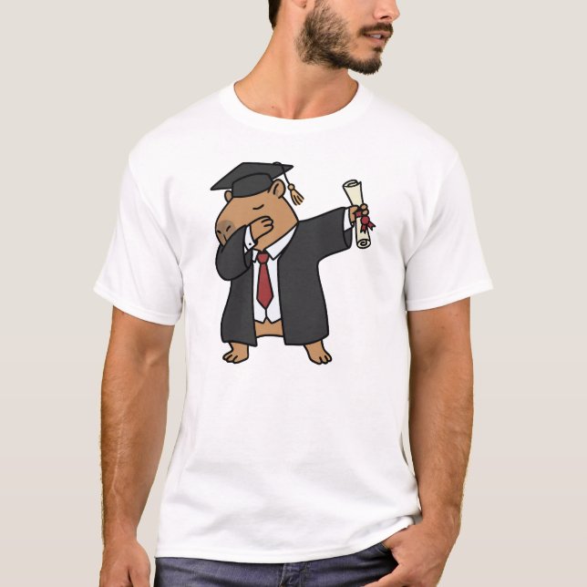 Dabbing Capybara Graduation Shirt Funny Graduate  (Front)