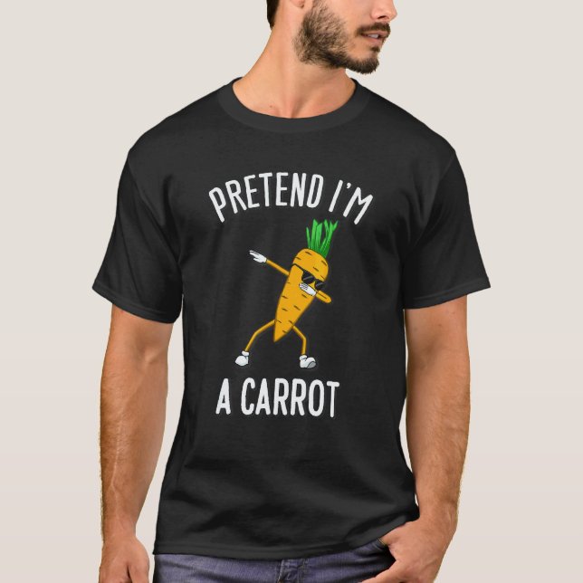 Dabbing Carrot Vegetable Botanists Vegans T-Shirt (Front)