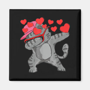 Dabbing Cat Boy Valentines Day Kids Clothing Cute Magnet