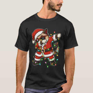 Dabbing Cat Christmas Santa Claus Funny Xmas PJs M T-Shirt