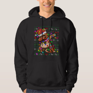 Dabbing Cat Fairy Lights Ugly Christmas Sweater