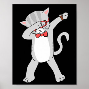 Dabbing Cat Funny Dab Gift Cat Tee  Poster